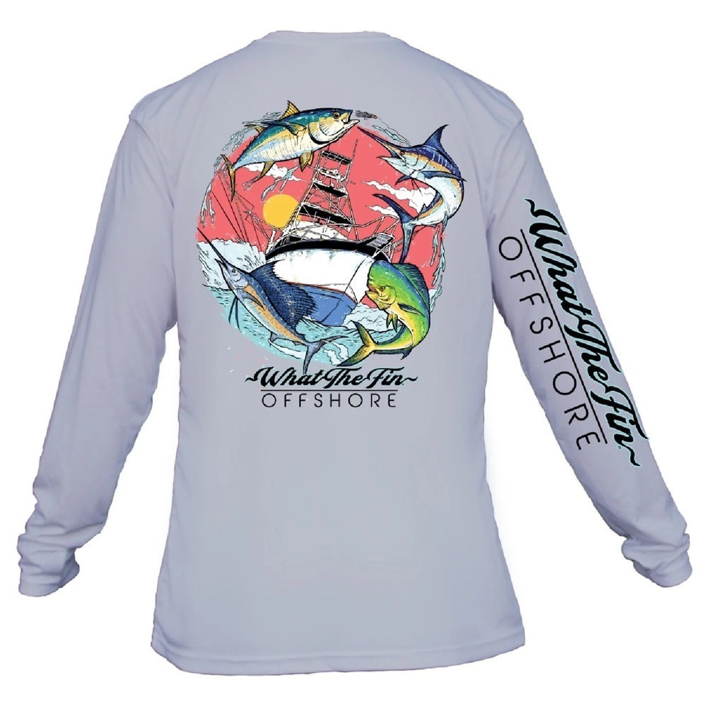 WTF - What The Fin? Long-Sleeve Performance Wicking Shirt - Jolly Fin NWT